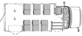 12 passenger with 2 wheelchair positions