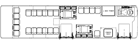 22 passenger with 2 wheelchair positions or 28 passenger