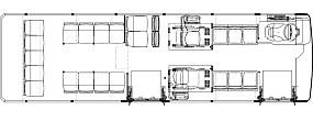 21 passenger with 2 wheelchair positions or 27 passenger