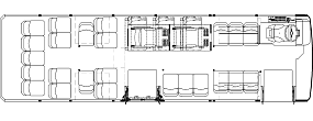 24 passenger with 2 wheelchair positions or 30 passenger