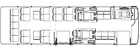 24 passenger with 2 wheelchair positions or 30 passenger