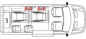 3 passenger + 2 wc or 7 passenger + 0 wc Freedman Rear Seats