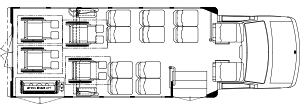 10 passenger with 4 wheelchair positions