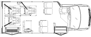 6 passengers with 3 wheelchair positions