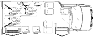 8 passengers with 3 wheelchair positions