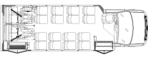 22 passengers with 2 wheelchair positions
