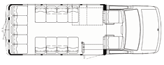 14 passengers perimeter seating