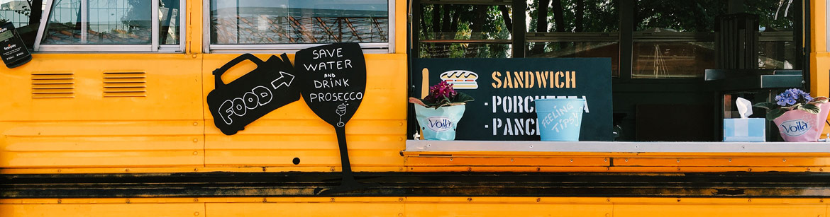 Yellow bus food truck